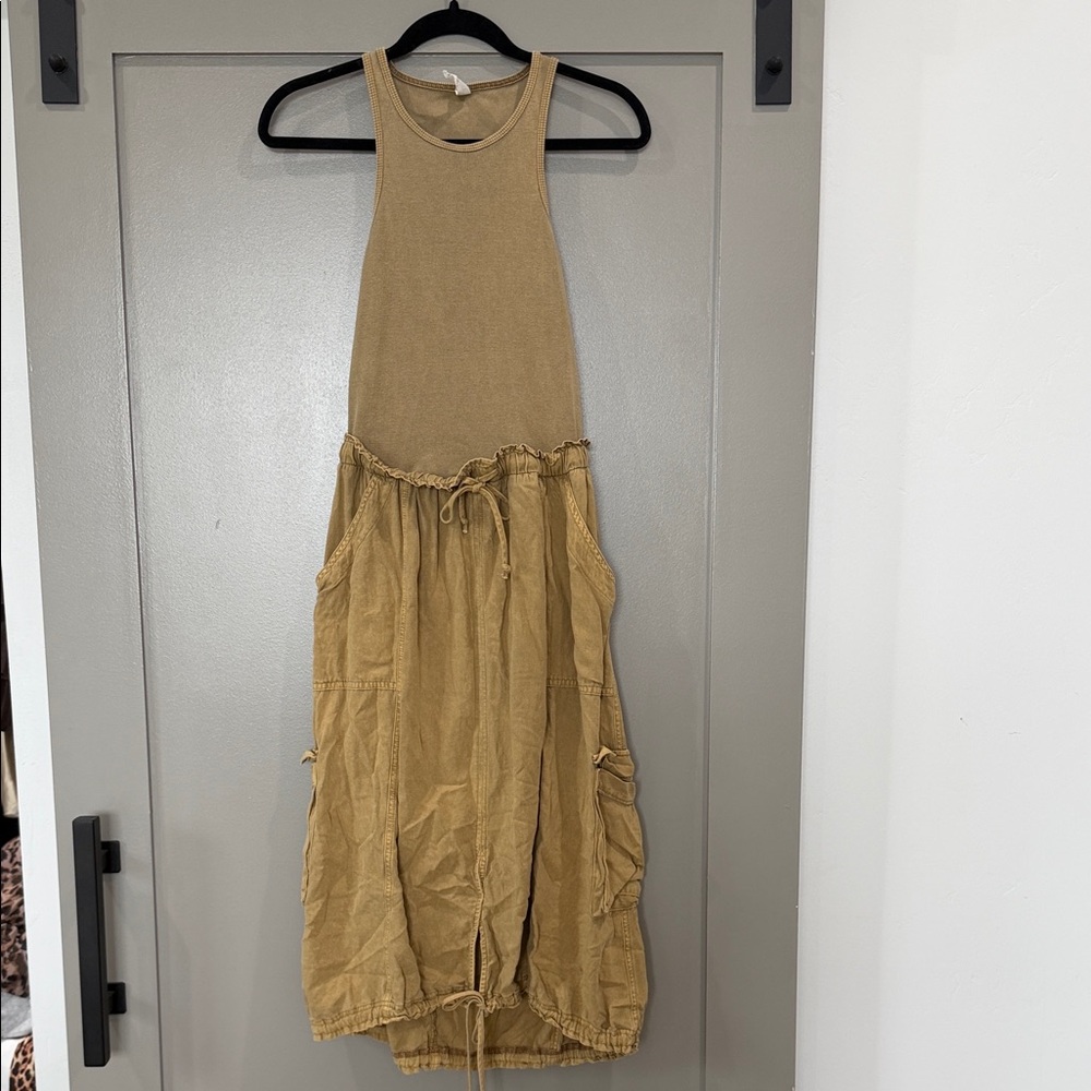 Anthropologie Tan Midi Dress